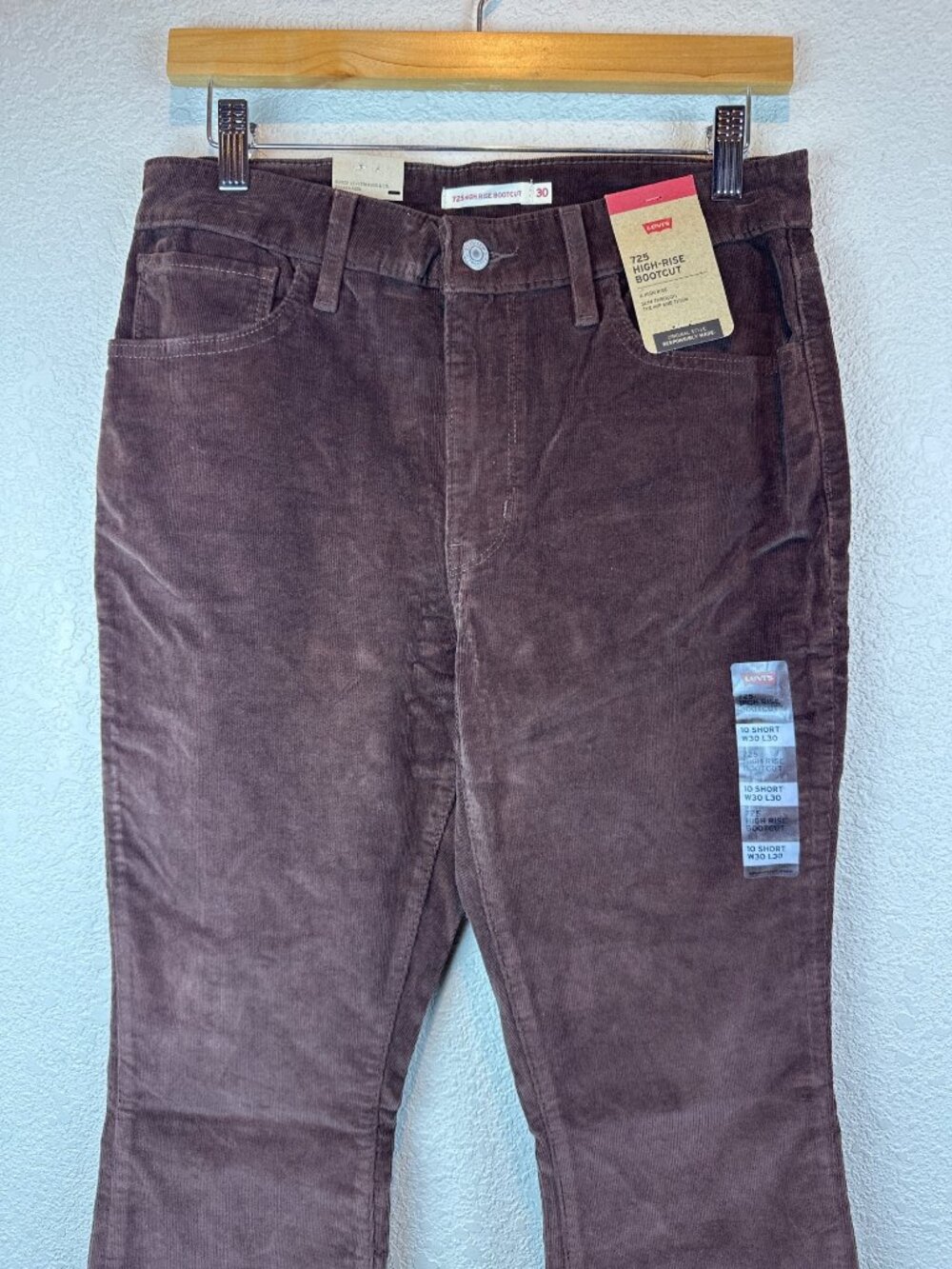 NWT Levi’s 725 High Rise Bootcut Corduroy Pants Brown Women Size 30 Boho Western - Picture 4 of 14
